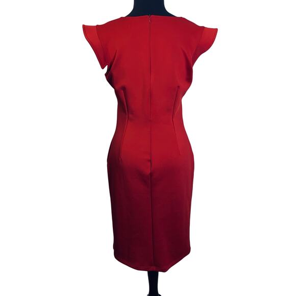 LARANOR Dress 42/10 Sweetheart Neckline Cap Sleeve Hidden Zipper Darting Bodycon - Picture 2 of 13